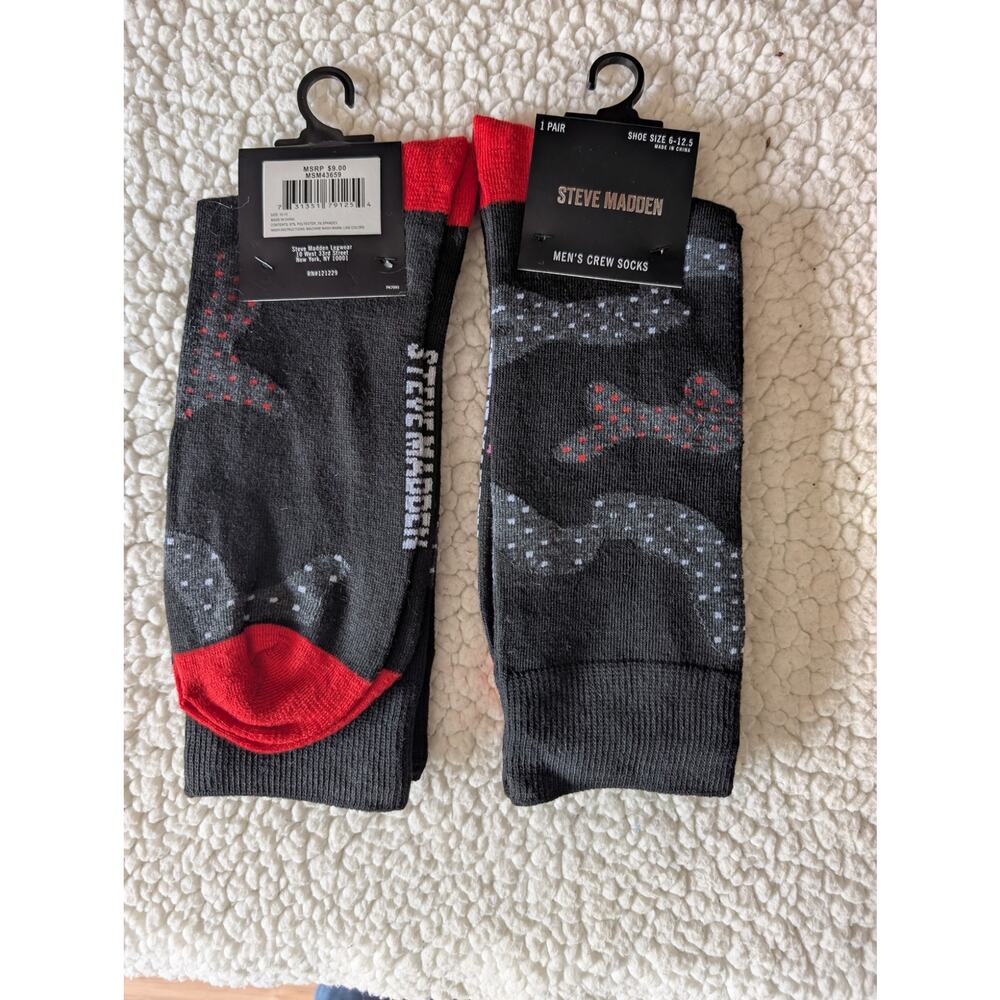 New Steve Madden Mens Crew Socks 10-13